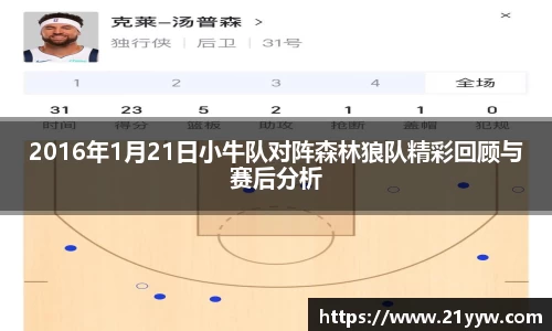 2016年1月21日小牛队对阵森林狼队精彩回顾与赛后分析